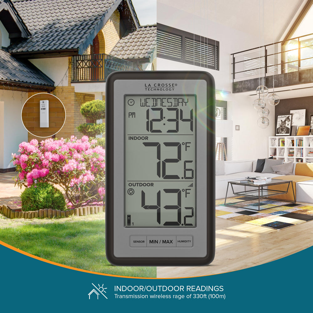 La Crosse WS-9160U-IT V3 display showing indoor humidity and temperature