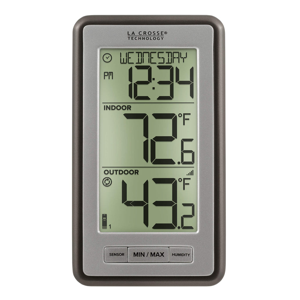 La Crosse WS-9160U-IT V3 Wireless Thermometer front view in Titanium