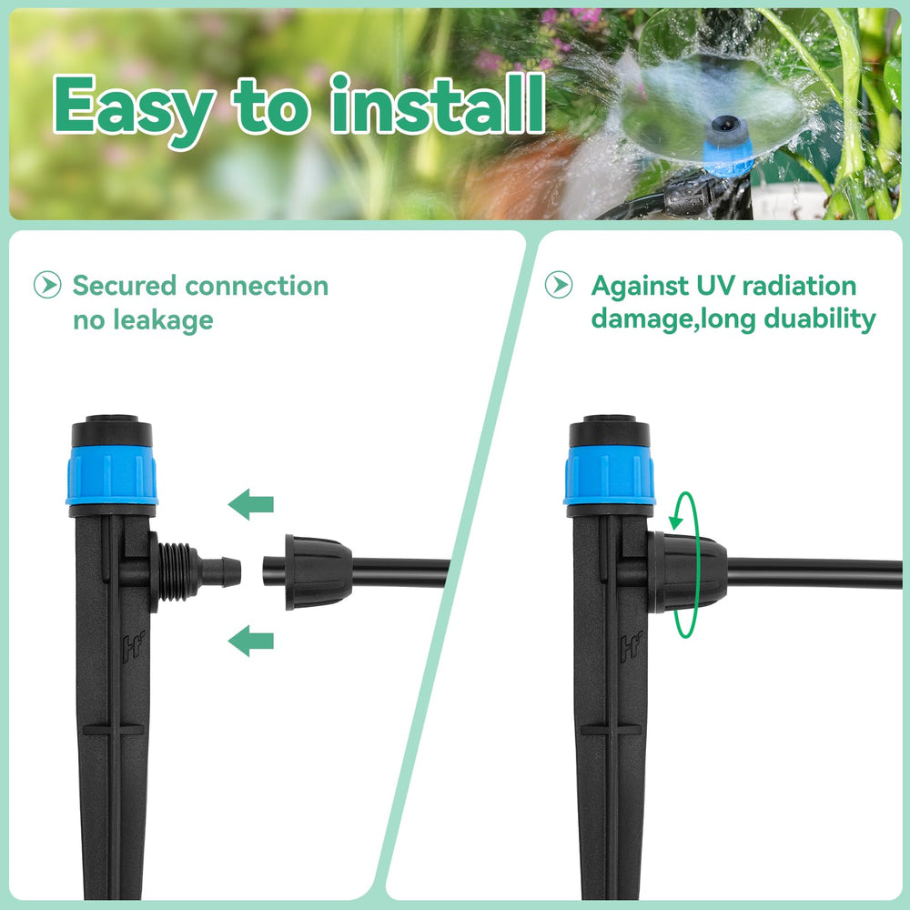 La Farah 1/4" drip emitter in garden setting