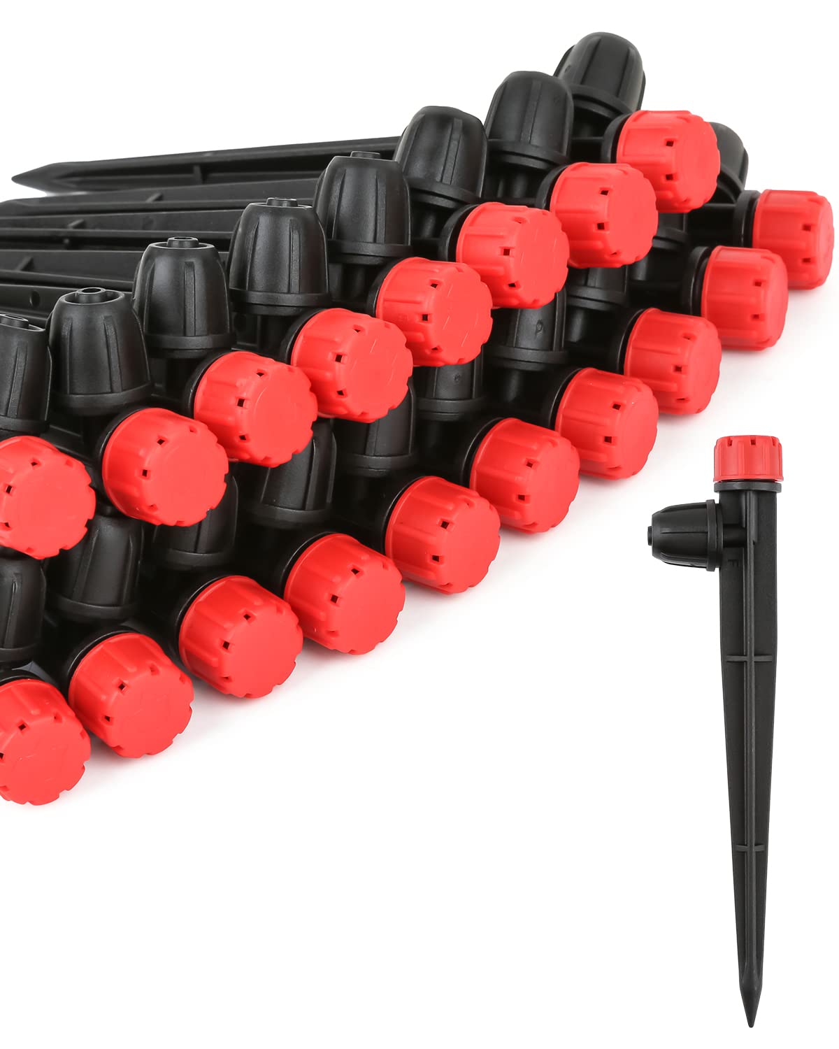 La Farah 50pcs drip irrigation emitters red model with stakes