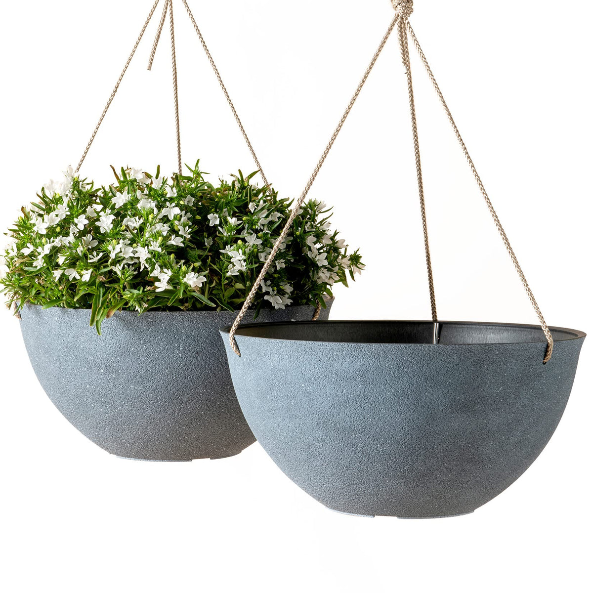 LA JOLIE MUSE Hanging Planter Basket front view, gray color