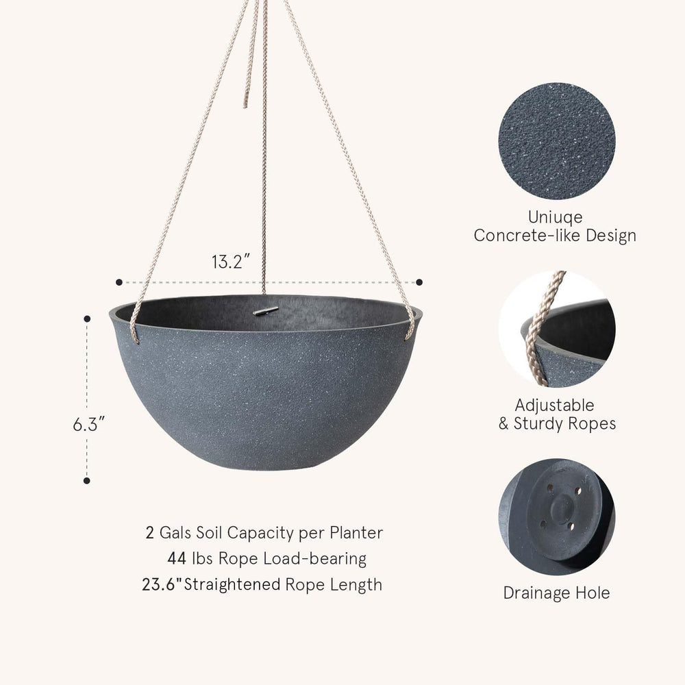 LA JOLIE MUSE Hanging Planter Basket side view with adjustable ropes
