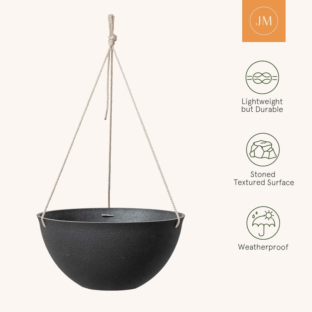 LA JOLIE MUSE hanging planter with drainage hole detail