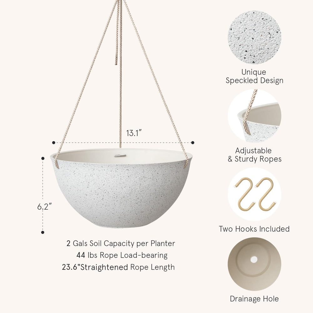 LA JOLIE MUSE Large Hanging Planter side view showcasing drainage hole