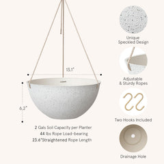 LA JOLIE MUSE Large Hanging Planter side view showcasing drainage hole
