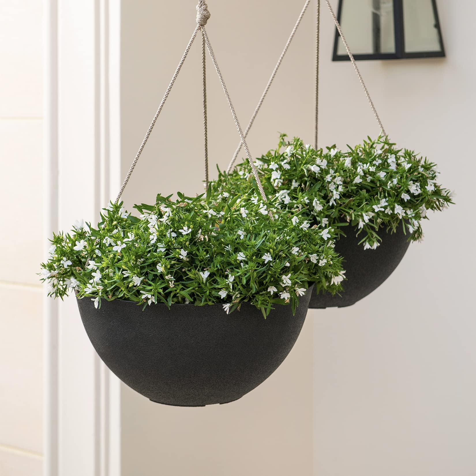LA JOLIE MUSE large hanging planters in outdoor setting