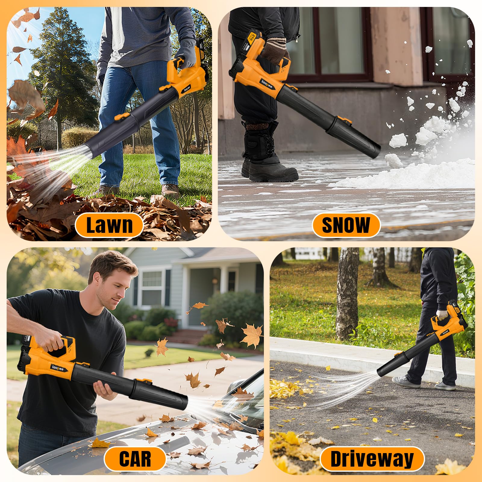 laapee cordless leaf blower in storage bag