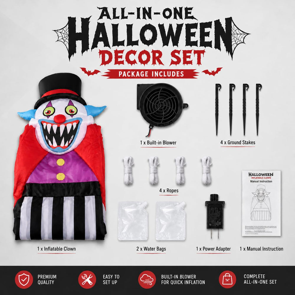 LAASOFANI Halloween inflatable clown ghost side view