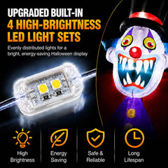 LAASOFANI inflatable clown ghost decoration setup outdoors