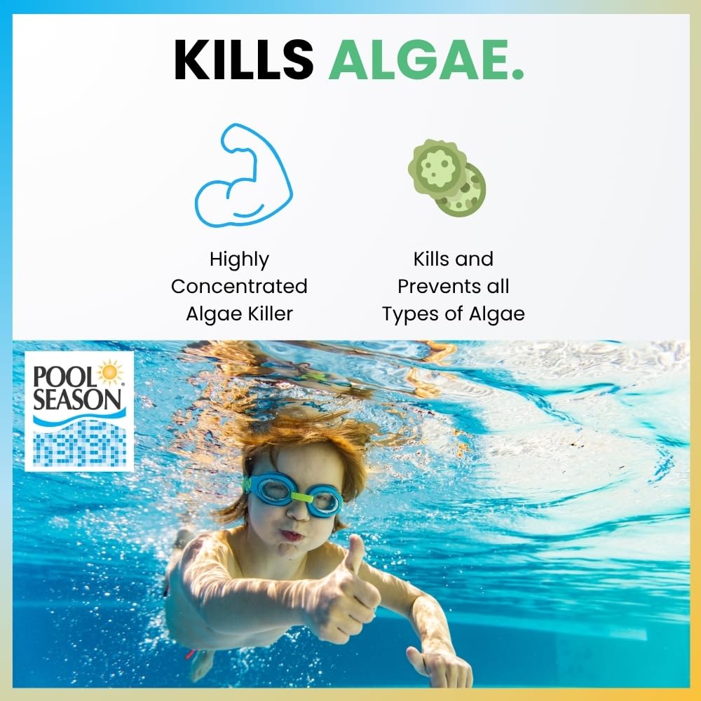 Label of Pool Season Polyquat 60 Algaecide detailing ingredients