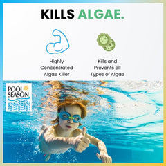 Label of Pool Season Polyquat 60 Algaecide detailing ingredients