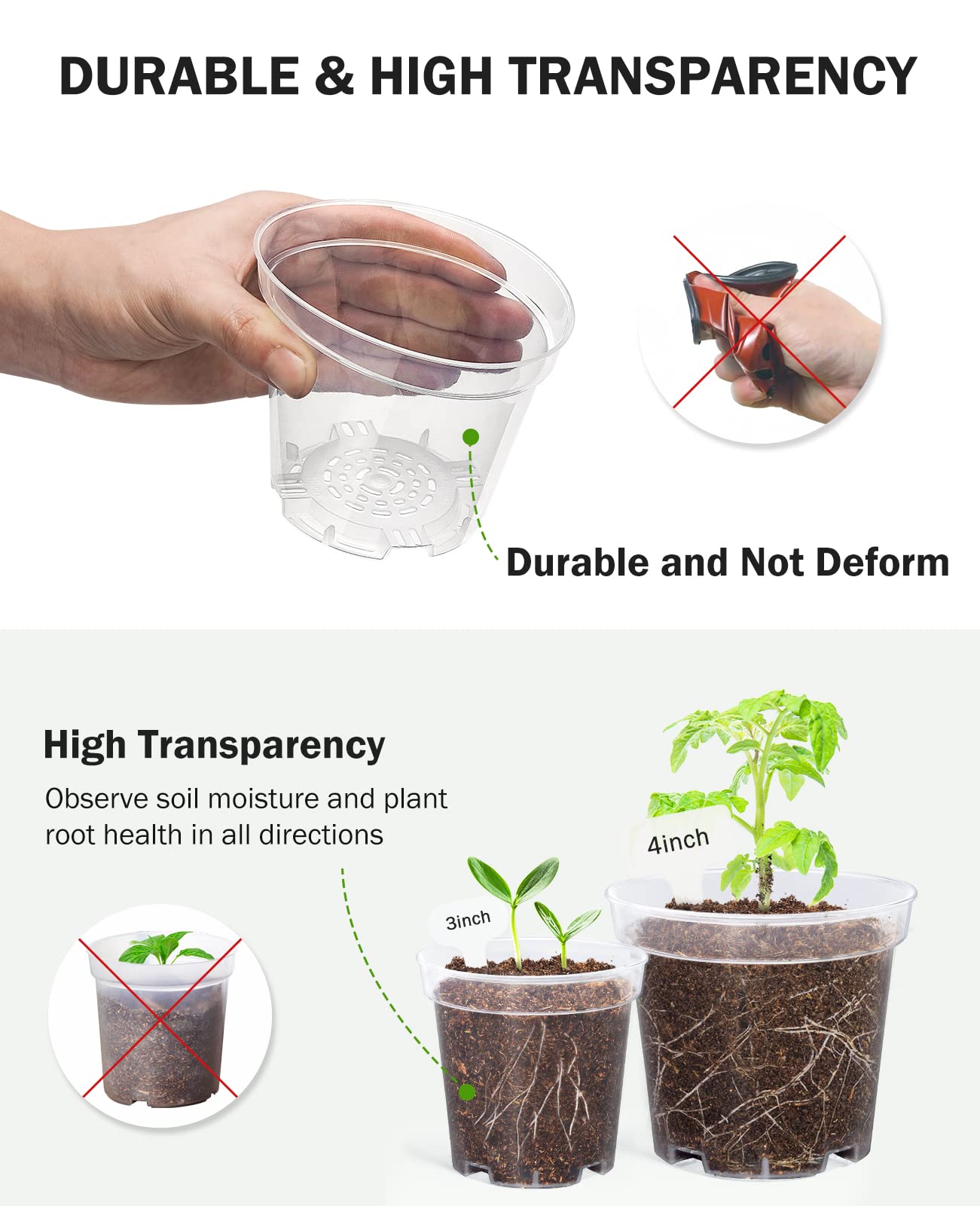 Label tags included with the nursery pots