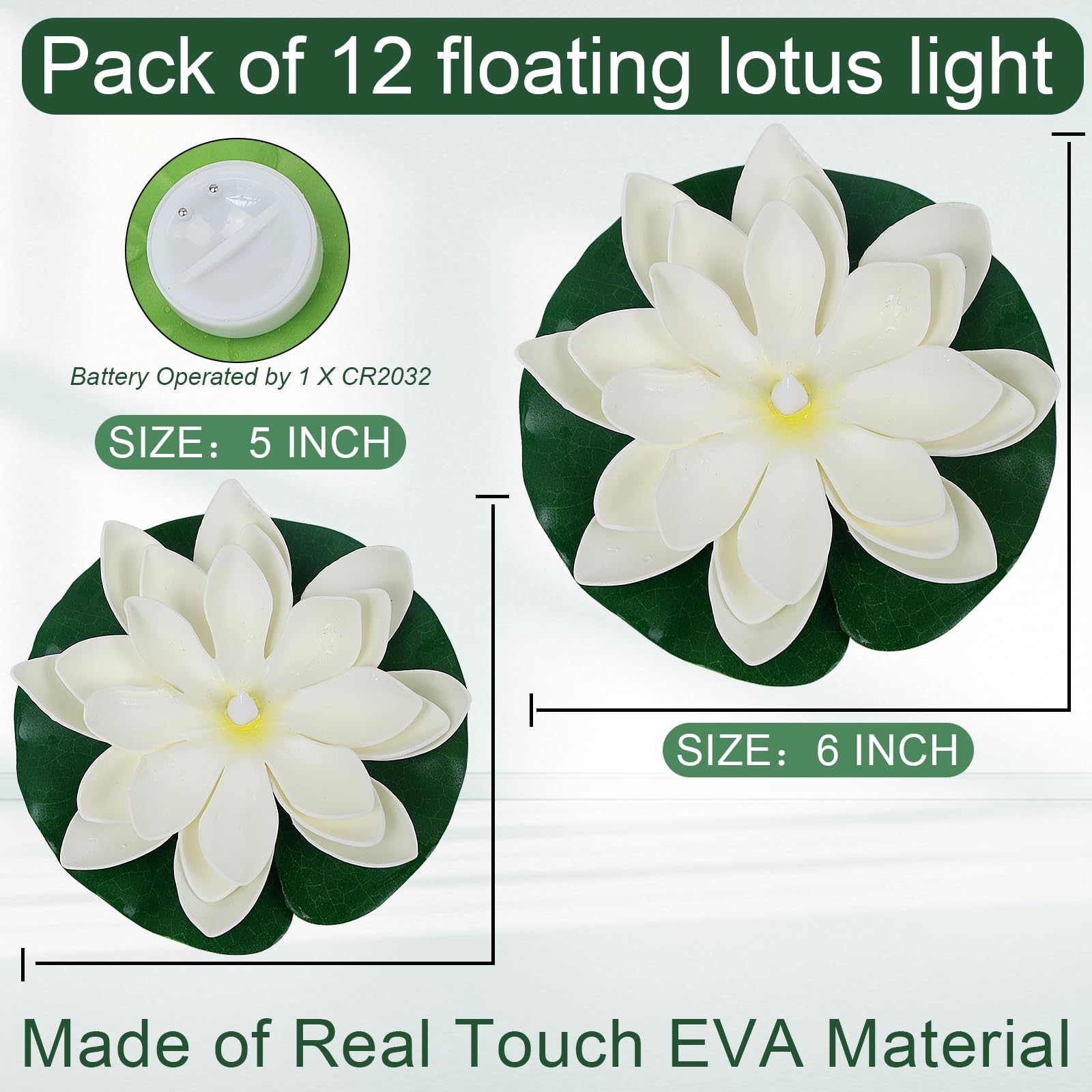 LACGO Floating Lotus Light blooming on water surface