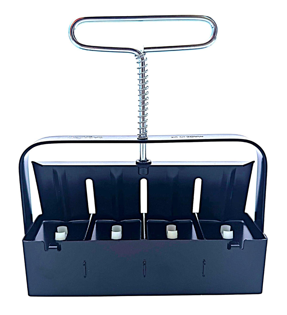 Ladbrooke Mini 4 Soil Blocker front view with four 2" soil blocks