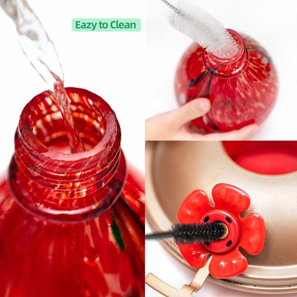 LaElvish Garden Hummingbird Feeder close-up of floral design