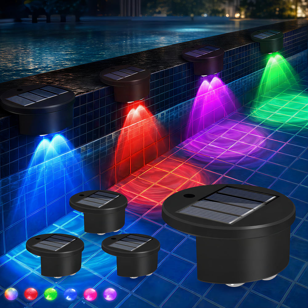 LAFULIT Solar Poolside Light front view with multicolor LEDs