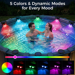 LAFULIT Solar Poolside Lights illuminating a backyard party