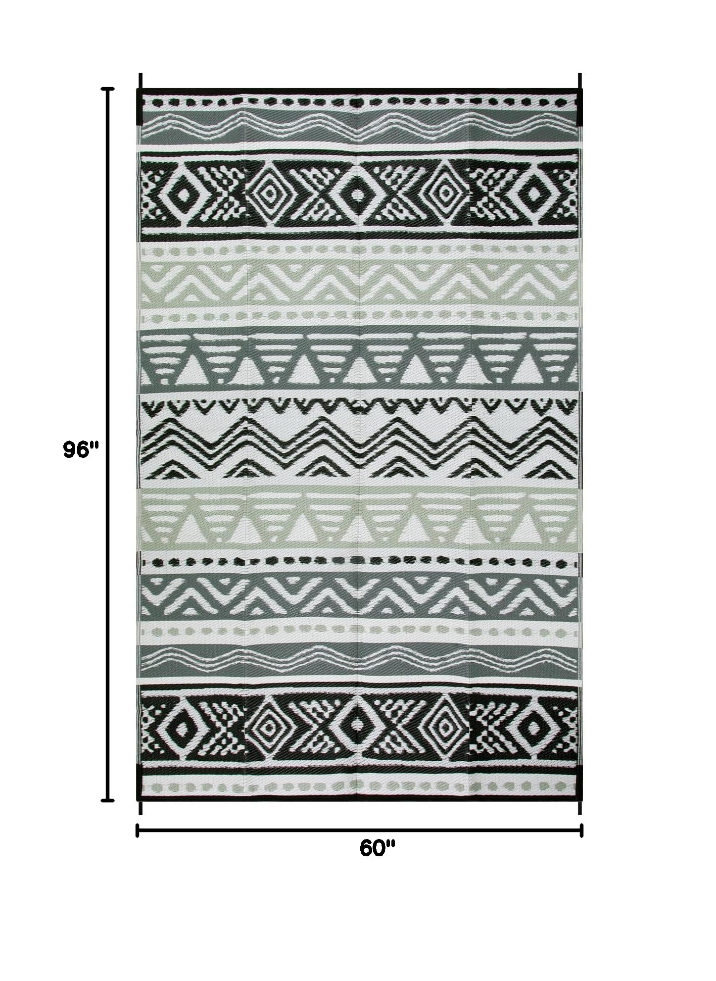 Lahome Outdoor Rug 5x8ft rolled up for portability