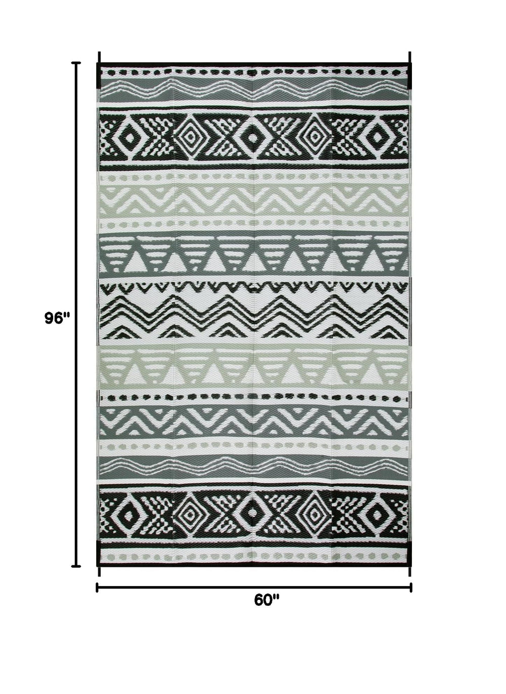 Lahome Outdoor Rug 5x8ft rolled up for portability