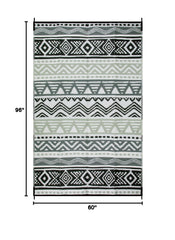 Lahome Outdoor Rug 5x8ft rolled up for portability