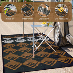 Lahome Outdoor Rug 6x9 on a patio setting