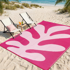 Lahome Outdoor Rug hot pink 8' x 10' front view
