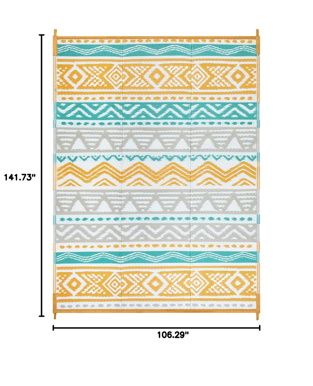 Lahome Outdoor Rug reversible design showing both sides