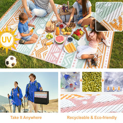 Lahome Outdoor Rug reversible design showing both sides