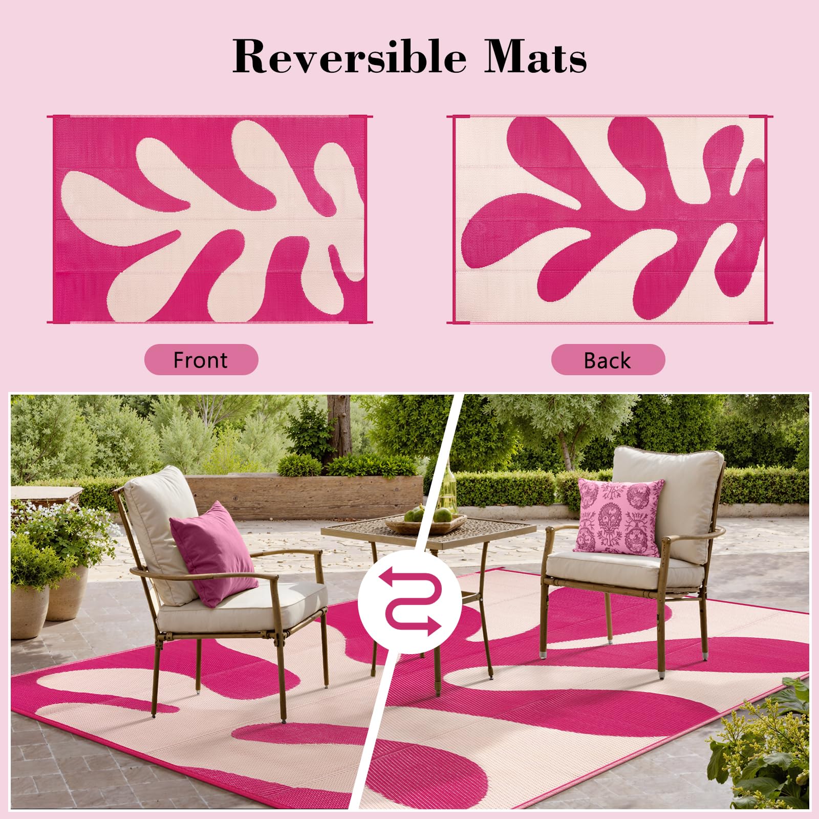 Lahome Outdoor Rug showcasing reversible design