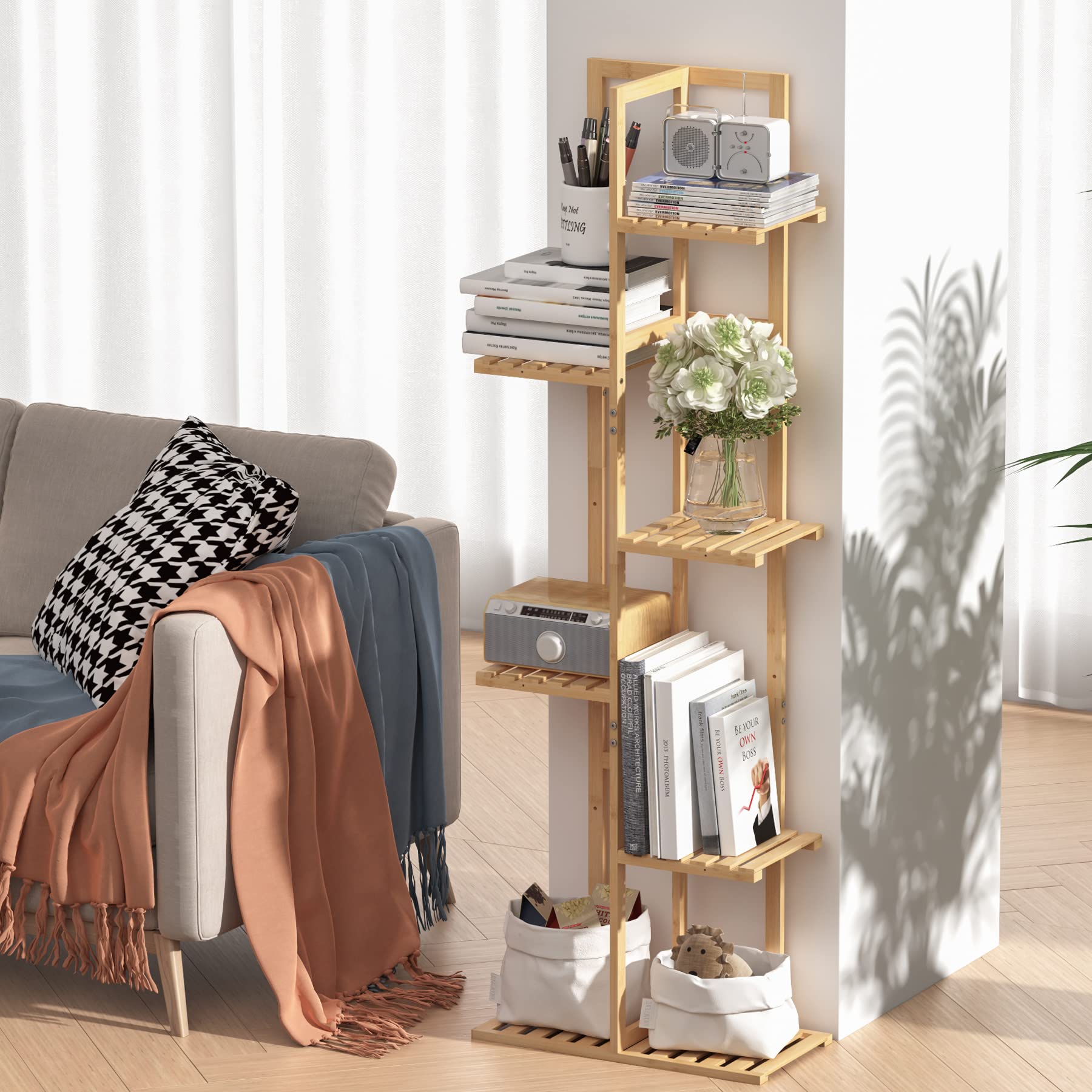 Laiensia Bamboo Plant Stand 6 Tier side view