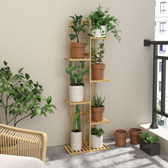 Laiensia Bamboo Plant Stand 6 Tier with decorative items
