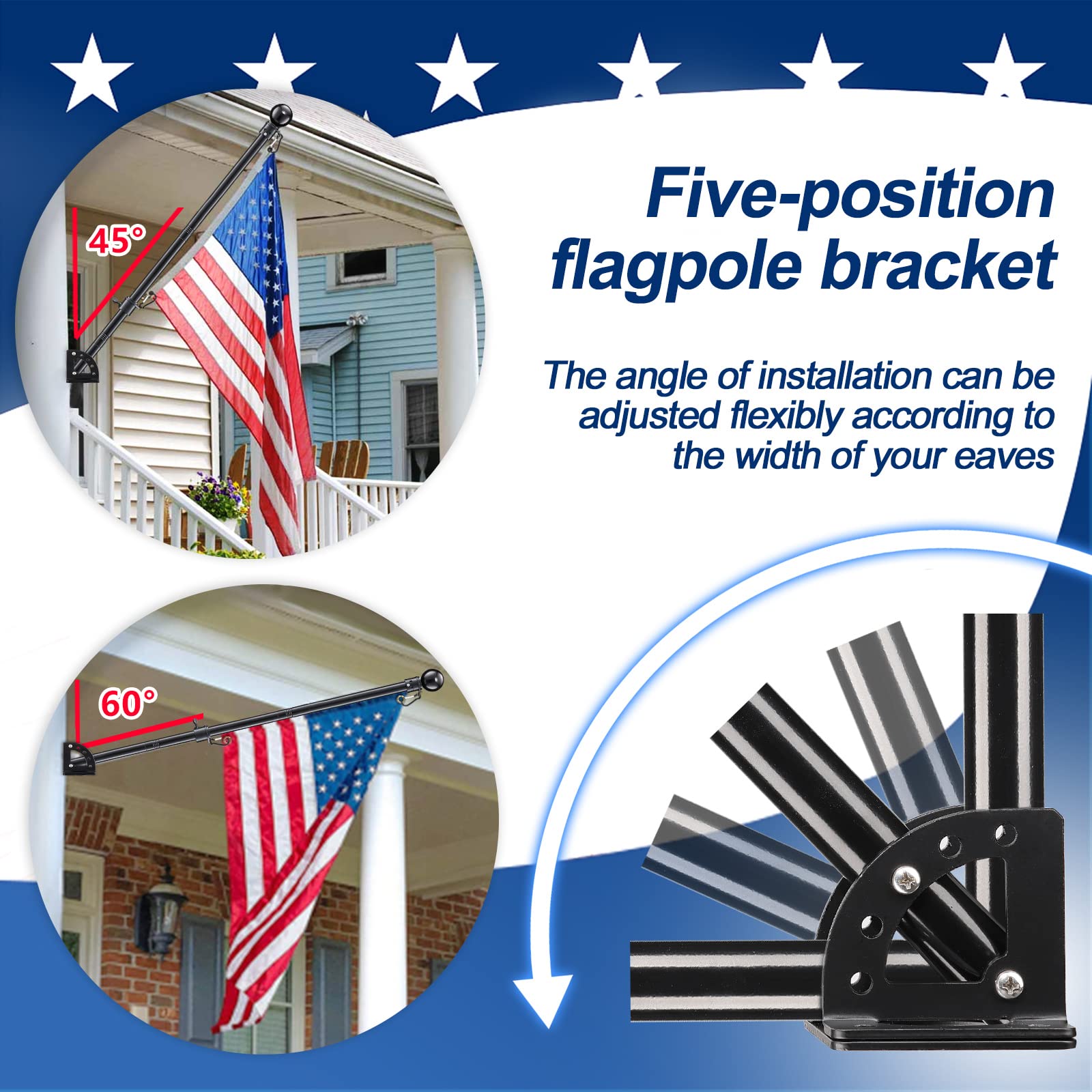 LAKEROD 6ft flag pole displayed with a 3x5 flag