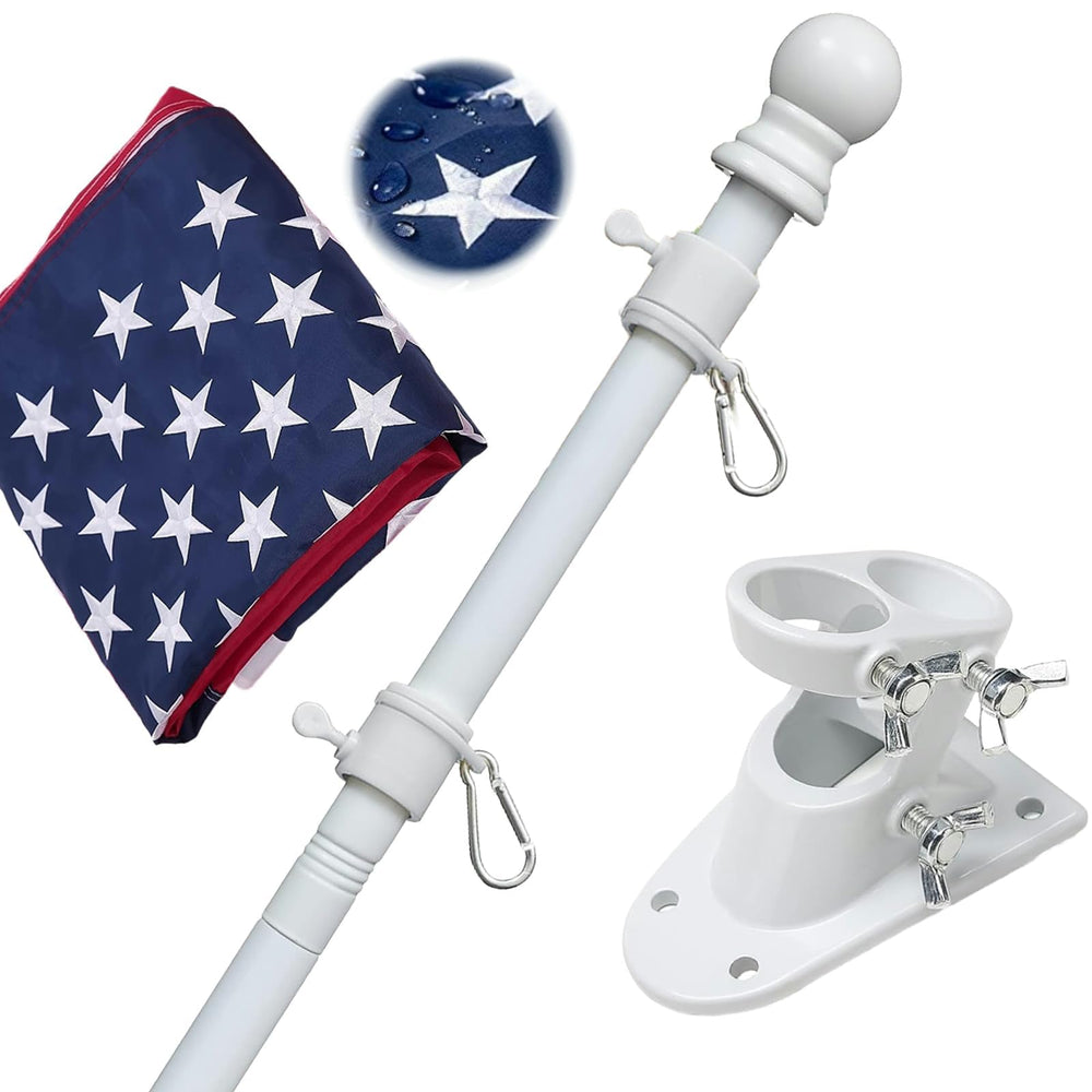 LAKEROD 7FT flag pole with 3x5 American flag and holder