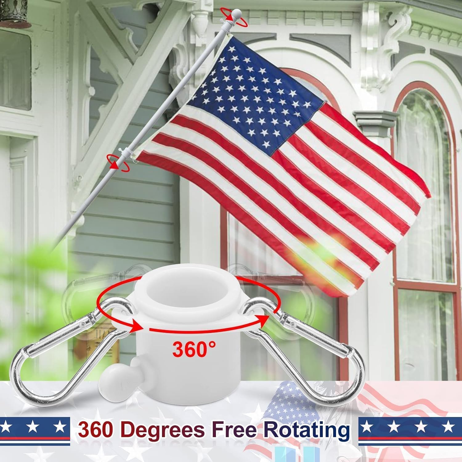 LAKEROD flag pole clips for tangle-free operation