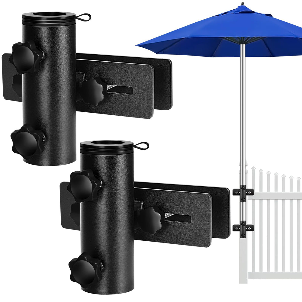 Lalafancy Patio Umbrella Holder front view with adjustable clamp