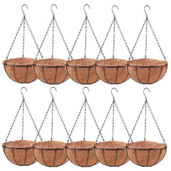 LáLáGreen 12-inch round hanging basket with coco liner