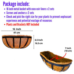LáLáGreen Outdoor Wall Planter with coco liner in black