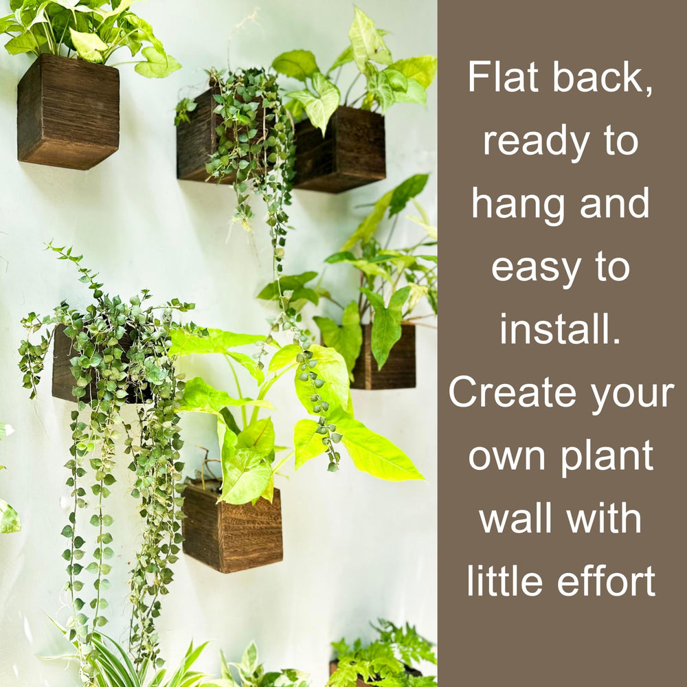 LáLáGreen Wood Planter Box mounted on a wall