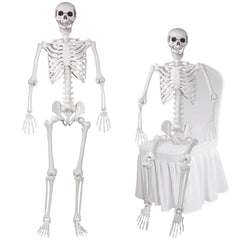 LaLamona 5.4ft posable Halloween skeleton front view