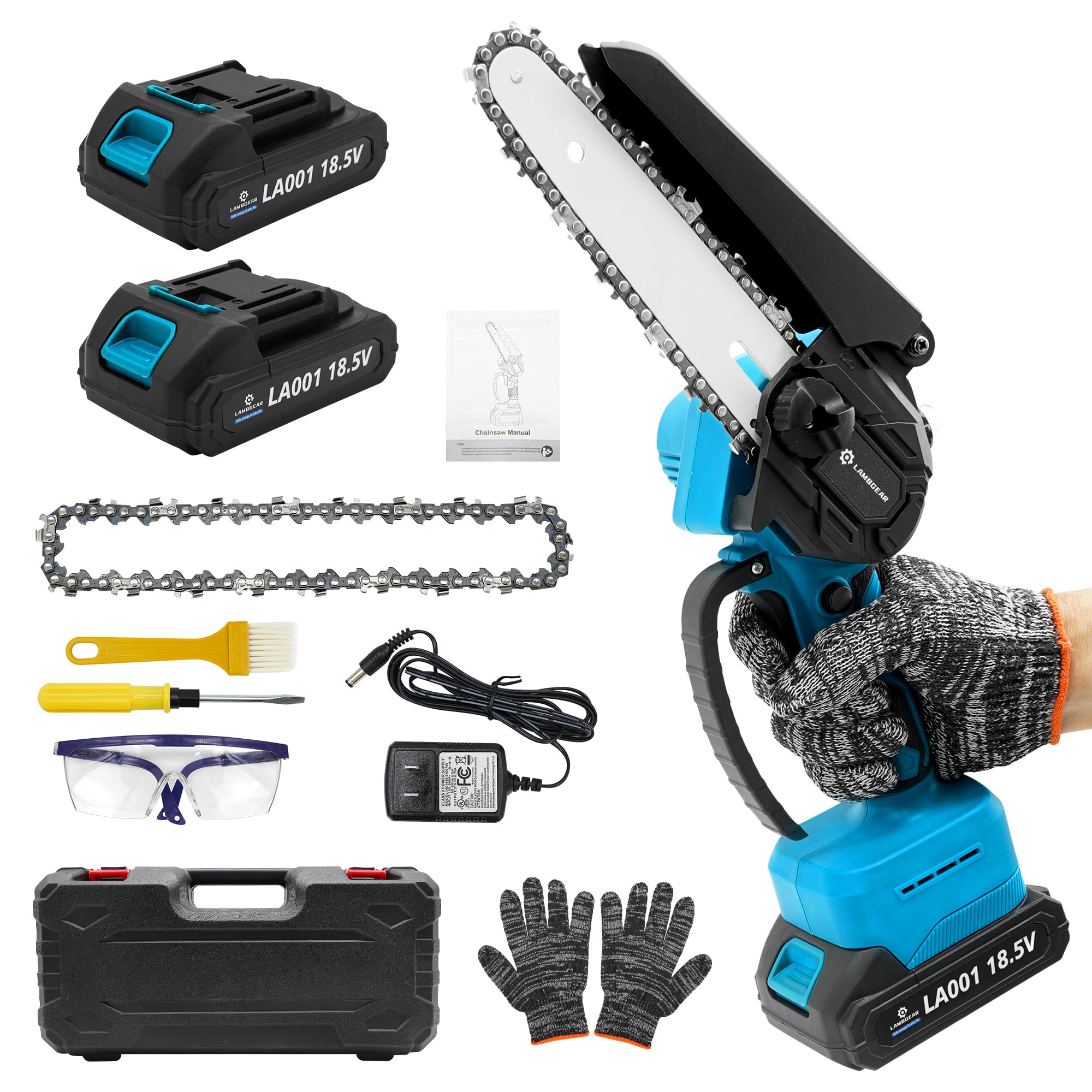 lambgear Mini Chainsaw front view with 6-inch blade