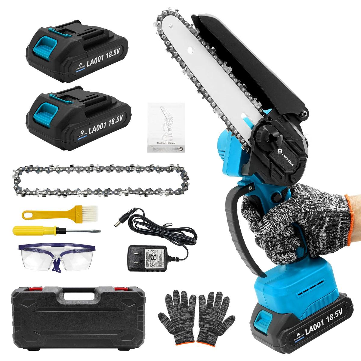 lambgear Mini Chainsaw front view with 6-inch blade