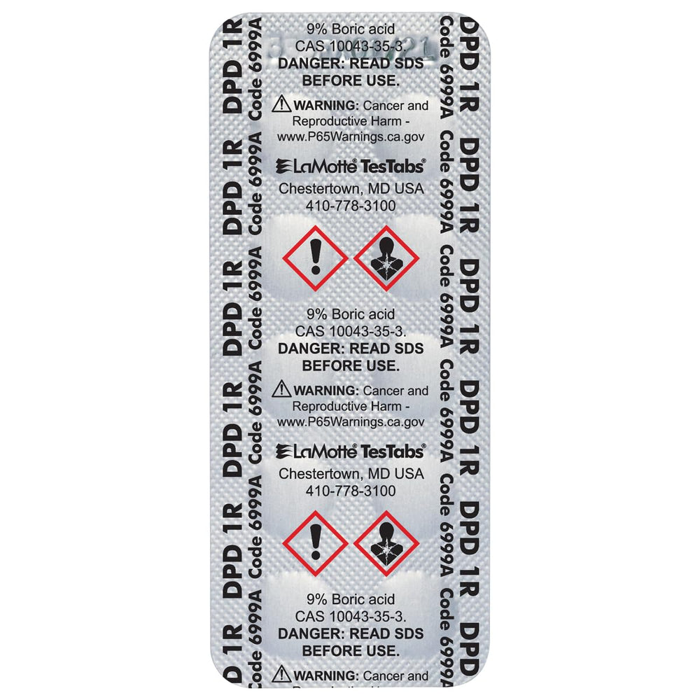 LaMotte DPD TesTabs Chlorine Tablets blister pack side view