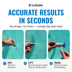 LaMotte Insta Test 3 swimming pool test strips side view