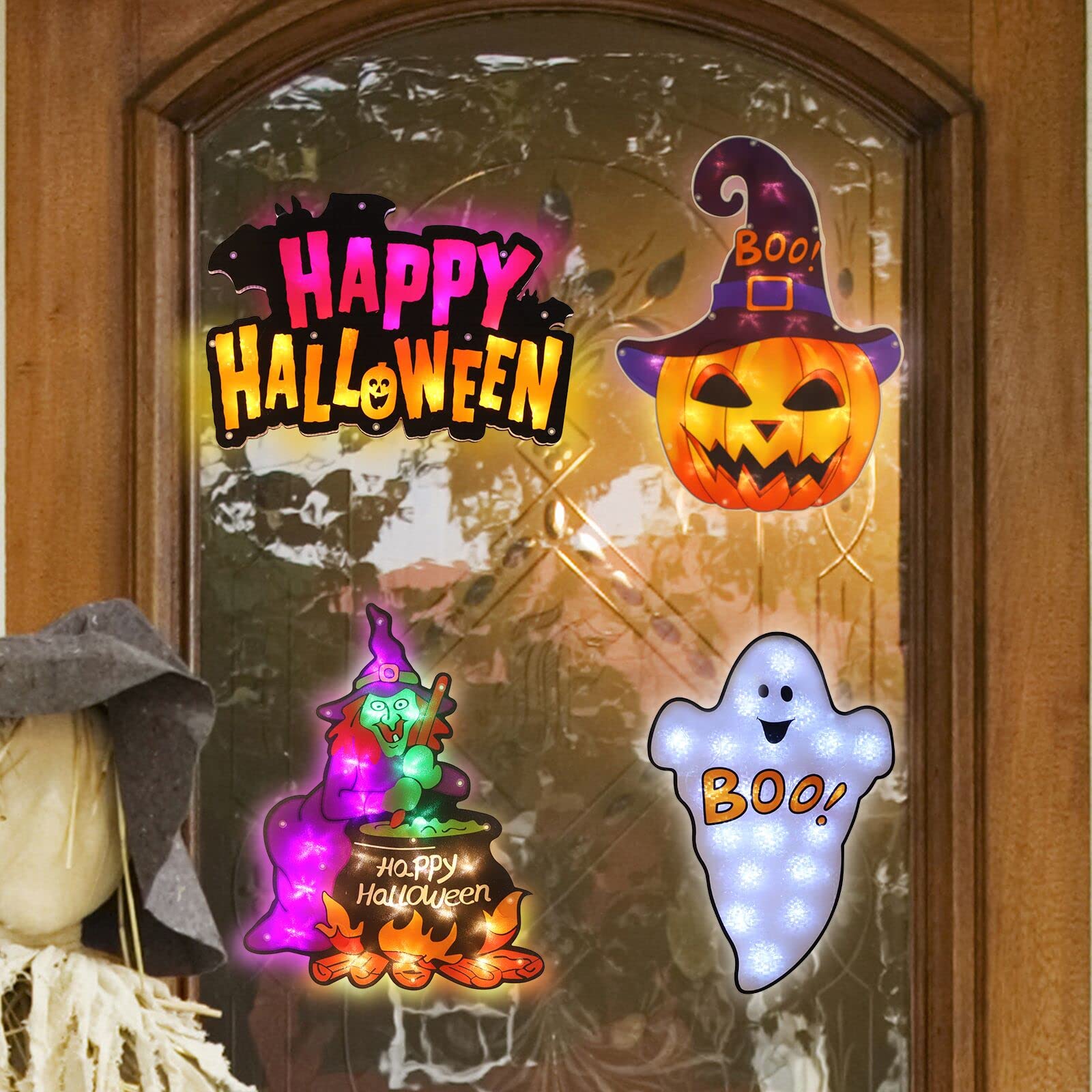 LAMPHOME LED lighted decorations set in garden
