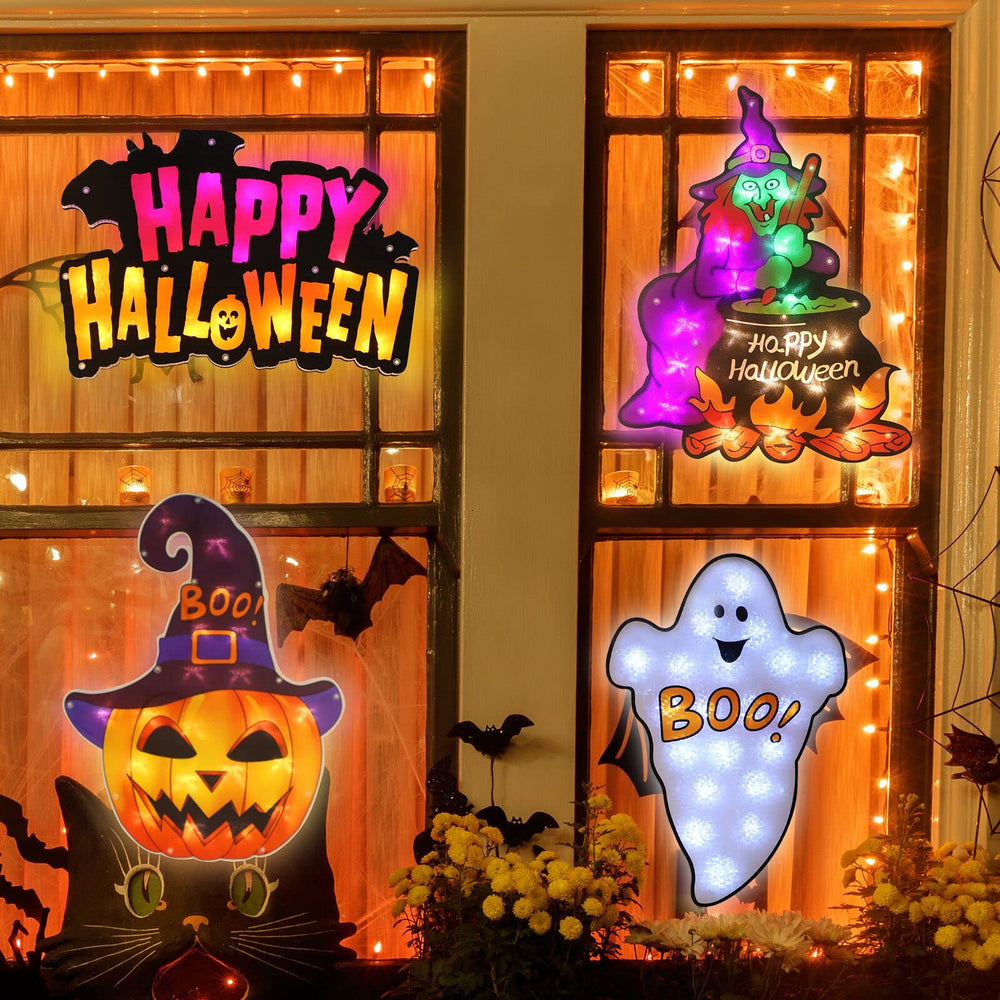 LAMPHOME Witch LED lighted decoration side view