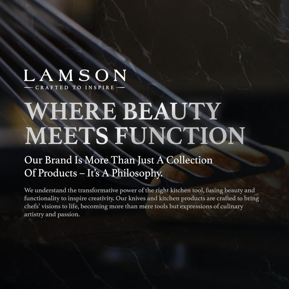 Lamson Left Hand Slotted Turner on a kitchen countertop