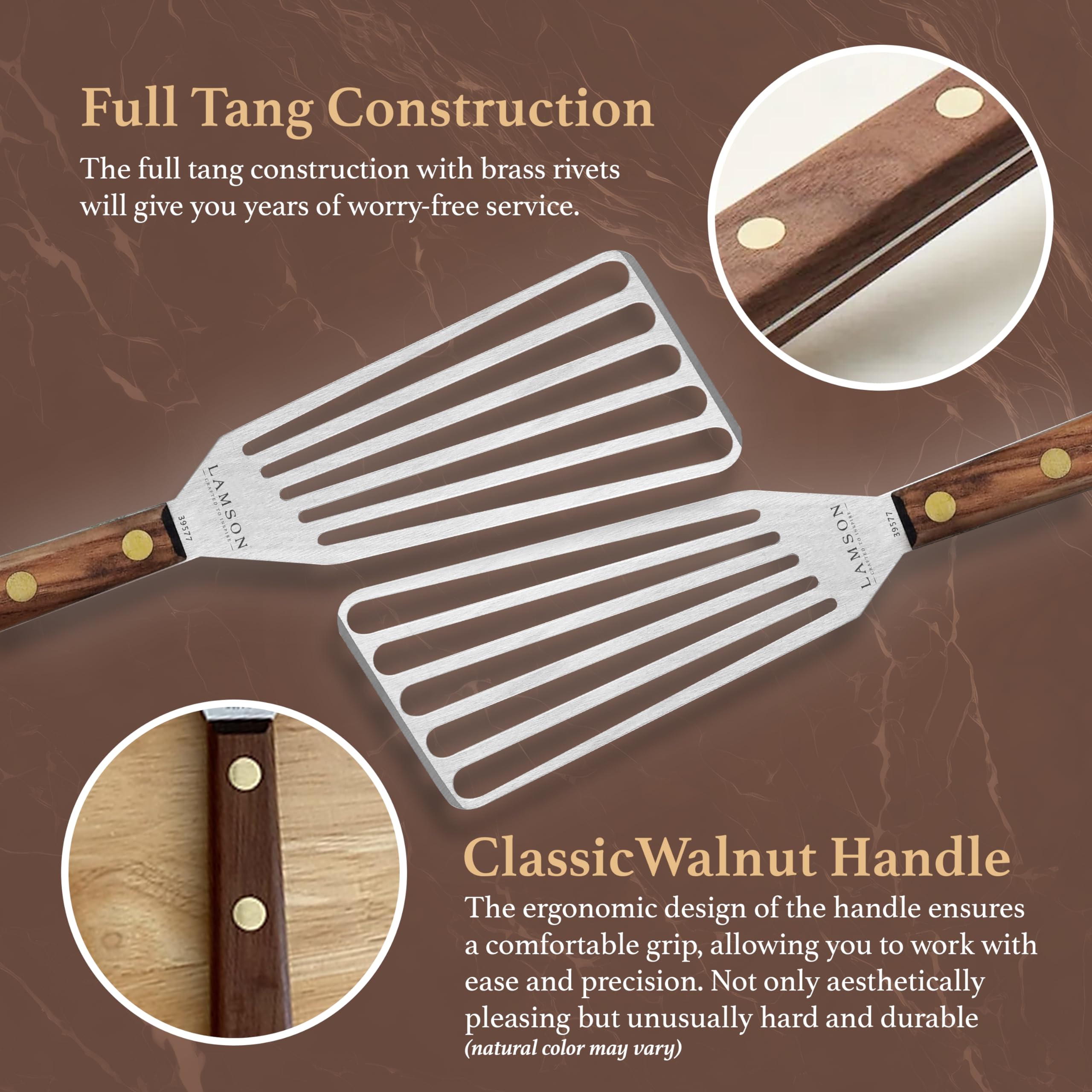 Lamson spatula 3 x 6 inch size comparison