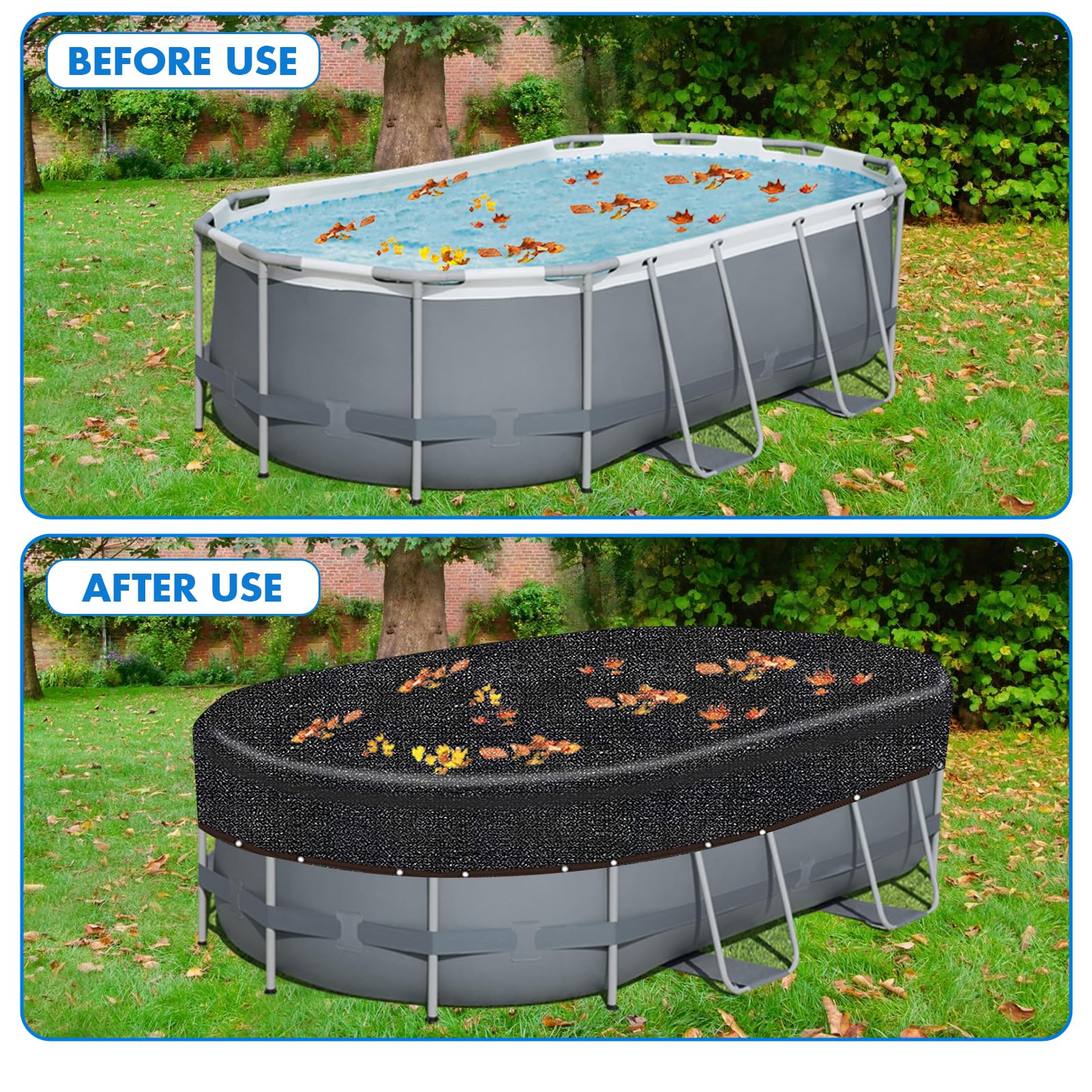 Lanathel Pool Leaf Net Cover dimensions illustration
