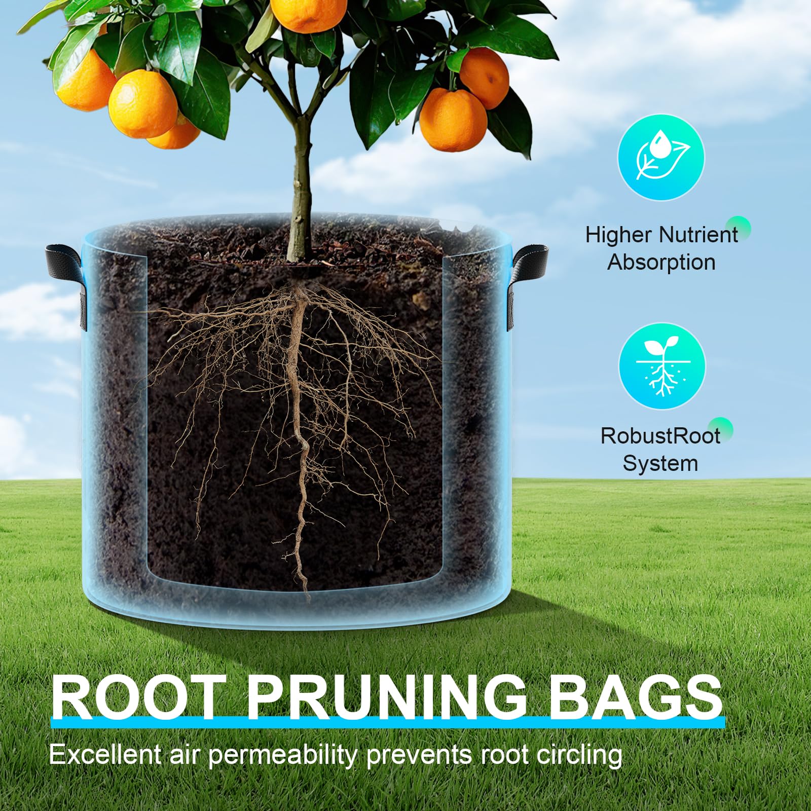 Land Guard 10-Pack Grow Bags displayed together