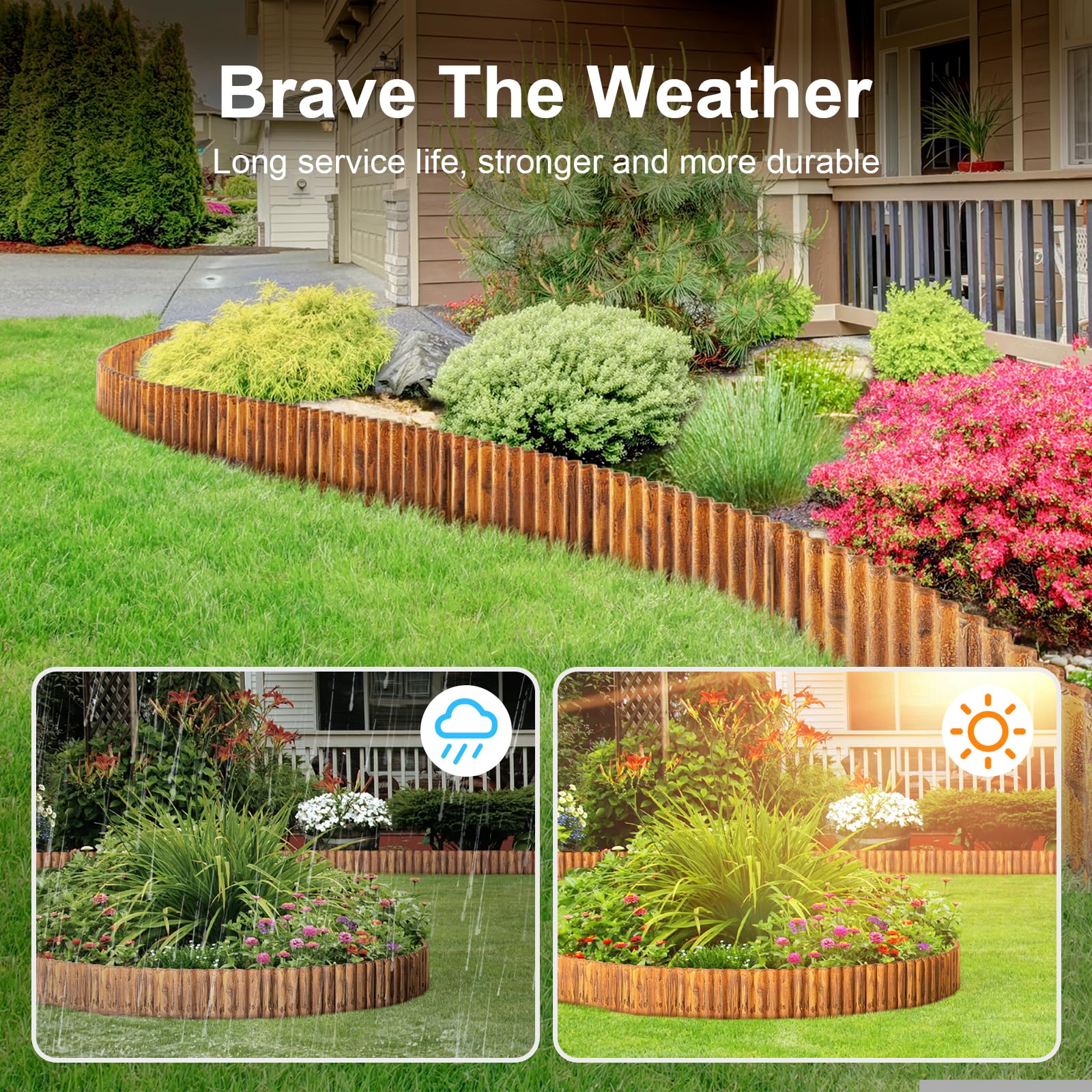 Land Guard garden edging showing weather resistance feature